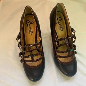 Black Seychelles Leather Heels, size 8